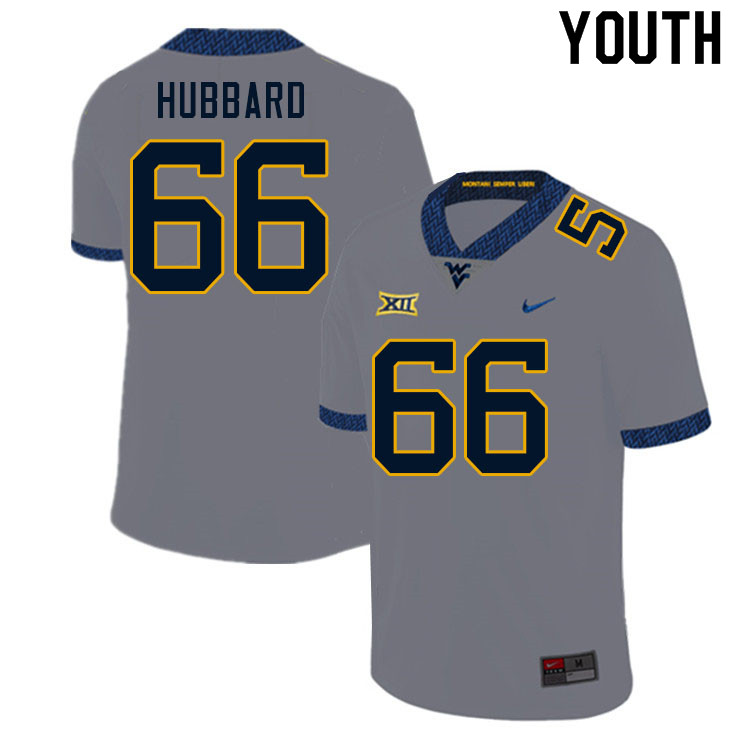 Youth #66 Ja'Quay Hubbard West Virginia Mountaineers College Football Jerseys Sale-Gray